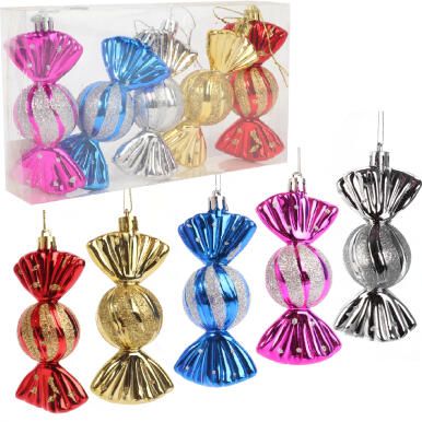 Zestaw 5 bombek plastikowych cukierk&oacute;w 11 cm kolorowe