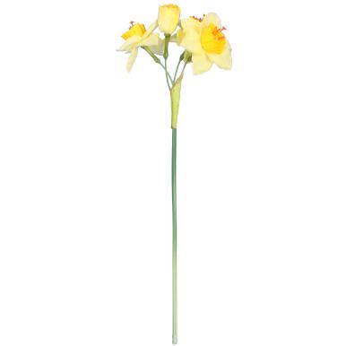 Sztuczna Gałązka z Narcyzami, Żółta, 42 cm