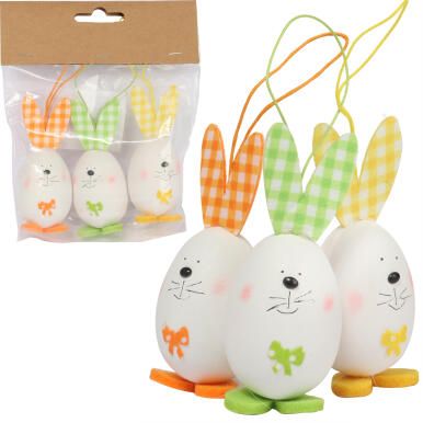 ZAJĄCZKI ZAWIESZKI 3SZT 9 CM 