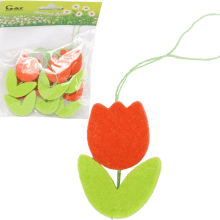 TULIPANY ZAWIESZKI FILCOWE  ZESTAW 6 SZT 6 CM