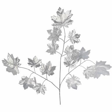 GAŁĄZKA LIŚCI OZDOBNYCH 68 CM KOLOR SREBRNY