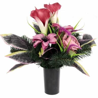 Elegancki Stroik Nagrobny różowa calla wazon