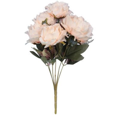 BUKIET 7 ROZWINIĘTYCH R&Oacute;Ż Z DODATKAMI 45 CM KOLOR KREMOWY
