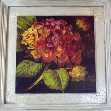 Postarzany Obraz z Hortensją z Limitowanej Kolekcji