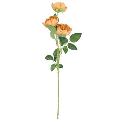 Brązowe Mini Piwonie na Gałązce - Sztuczne Kwiaty do Dekoracji, Wysokość 65 cm