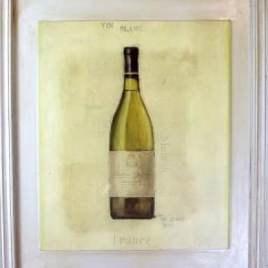 Obraz Vintage Białe Wino 40x50 cm w Stylu Retro