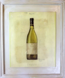 Obraz Vintage Białe Wino 40x50 cm w Stylu Retro