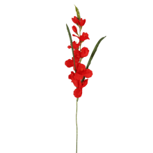 Sztuczna gałązka kwiatu gladioli w kolorze czerwonym 78 cm