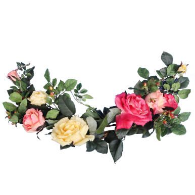 ELEGANCKA DEKORACJA NA DRZZWI Z RÓŻAMI ROGAL 70 CM