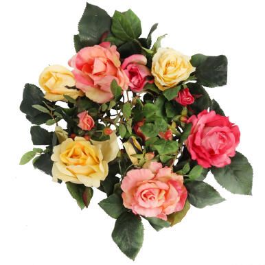 Romantyczny Wianek z  Różowo Żótych  Róż o Średnicy 30cm
