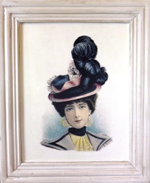 Obraz kobieta w różowym kapeluszu 32 x 38 cm