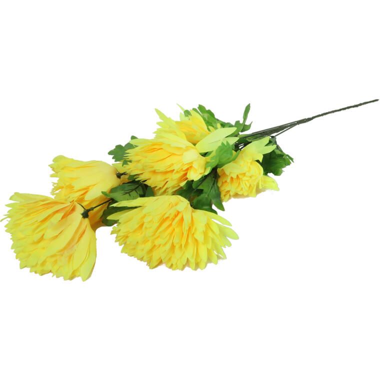 BUKIET 7 CHRYZANTEM 80 CM KOLOR ŻÓŁTY