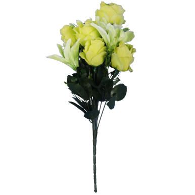 Bukiet 12 kwiatów mix róża z lilią w kolorze ZIELONYM