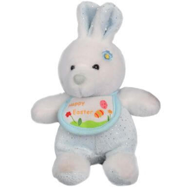Niebieski Pluszak KRÓLIK Wielkanocny z Napisem 'Happy Easter