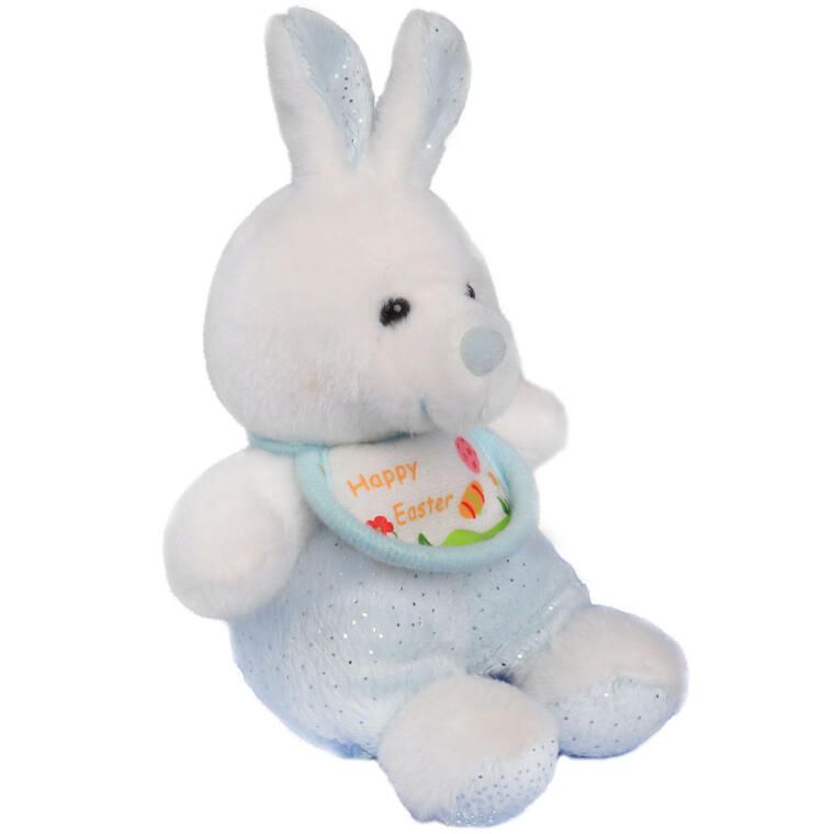 Niebieski Pluszak KRÓLIK Wielkanocny z Napisem 'Happy Easter