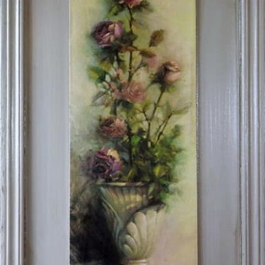 Obraz Retro z Różami 2 z Serii Postarzanych Kompozycji 30 x 56 cm