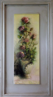 Obraz Retro z Różami 2 z Serii Postarzanych Kompozycji 30 x 56 cm