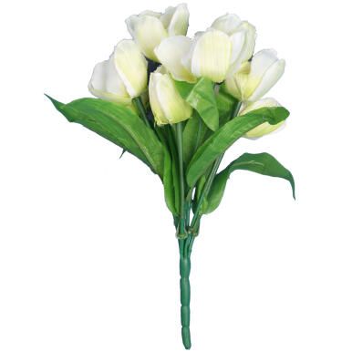 Bukiet 9 TULIPANÓW w kolorze BIAŁYM 32 cm