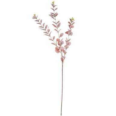Gałązka Sztucznych Liści Eukaliptusa 80 cm różowa