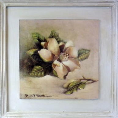 Obraz Magnolia Prawa z Efektem Postarzania 41x41 cm - Część Dwóch Sztukowej Serii