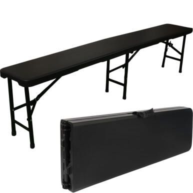 ŁAWKA CATERINGOWA SKŁADANA OGRODOWA WALIZKA 180cm CZARNA