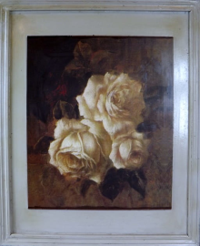 Obraz Biała Róża z Efektem Postarzania 46x56 cm - Część Tryptyku