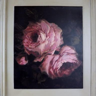 Postarzany Obraz Róży w Serii - Różowa Róża 46x56cm