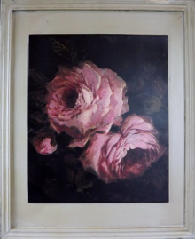 Postarzany Obraz Róży w Serii - Różowa Róża 46x56cm