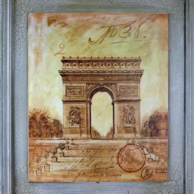 Postarzany Obraz - Łuk Triumfalny, 46 x 56 cm - Edycja Limitowana
