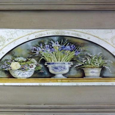 Obraz Konwalie w Dzbanku w Stylu Vintage 30 x 56 cm - Część Serii