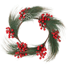 Wianek z JARZĘBINĄ I JODŁĄ 45 cm ŚWIĄTECZNA DEKORACJA