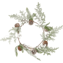 Wianek z bialymi kulkami i szyszkami 60 cm ŚWIĄTECZNA DEKORACJA