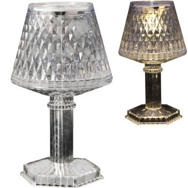 Lampka stołowa LED bateria, przezroczysta 12 cm