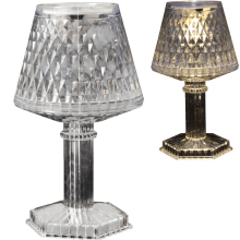 Lampka stołowa LED bateria, przezroczysta 12 cm