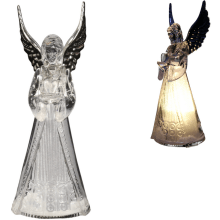 Anioł świecący lampka figurka świąteczna ozdoba aniołek led na baterie srebrny