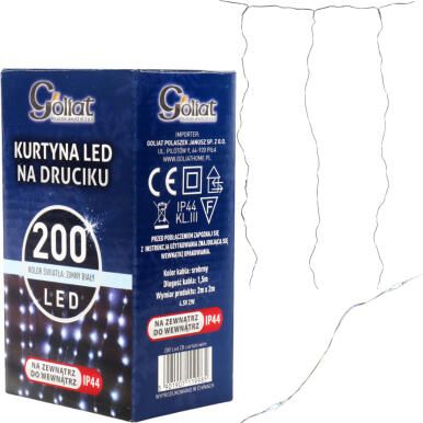 KURTYNA 200 LED  NA DRUCIKU ZASŁONA ŚWIETLNA  2 x 2 m Z B