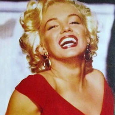 Obraz Marilyn Monroe w czerwonej sukni płótno 35cm x 25cm