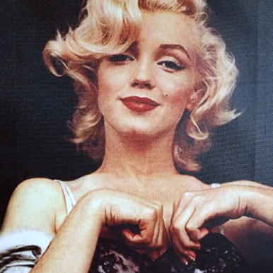 Obraz Marilyn Monroe na czarnym tle płótno 45cm x 34cm