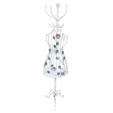 Wieszak-sukienka z motywem róż z dodatkową półką na szaliki