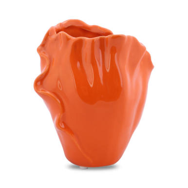 Ceramiczny Wazon Pomarańczowy Płatek z Antypoślizgowymi Podkładkami