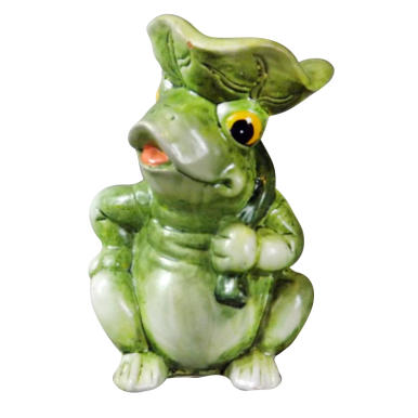 Ceramiczna Figurka - Zielona Żaba Wielkości 17x11cm
