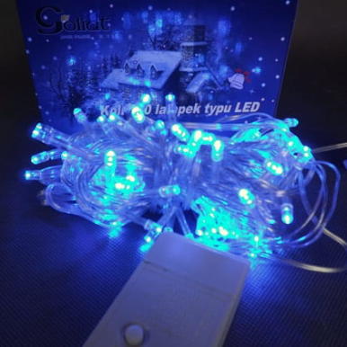 Komplet Niebieskich Lamp Choinkowych 100 LED - Zgodny z Normami UE, Odporny na Warunki Atmosferyczne, Z Programatorem 8 Funkcji, Długość 5m, Polska Dystrybucja