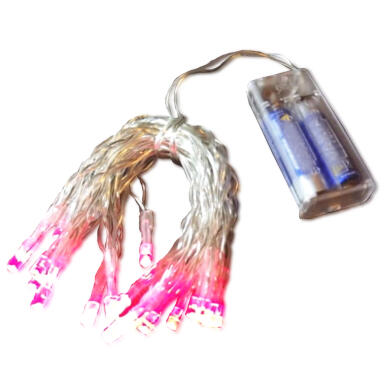 Kpl. 20 Czerwonych Lamp LED na Baterie, 2.7m, Transparentny Kabel, 24V