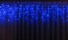 Dekoracja Świetlna Zewnętrzna Niebieska - 100 LED, Łączna, Wysoko Odporna na Warunki Atmosferyczne, Energooszczędna, z Gniazdem - IP44.