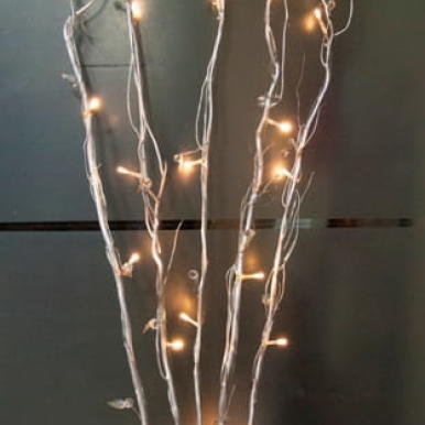 Srebrne Gałęzie Dekoracyjne z Białym Światłem LED