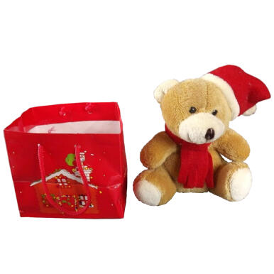 Miś z Pozytywką w Papierowej Torebce - 13x12cm