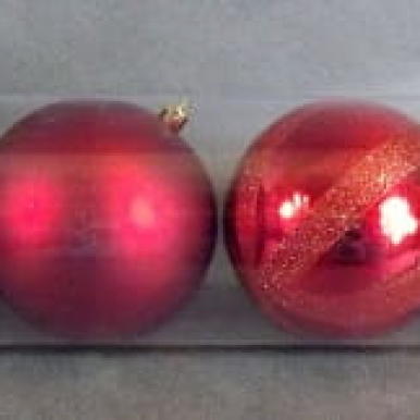 Zestaw Czerwonych Bombek Ozdobnych (6 sztuk)