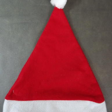 Czapka Mikołaja welurowa, czerwona 40x30cm