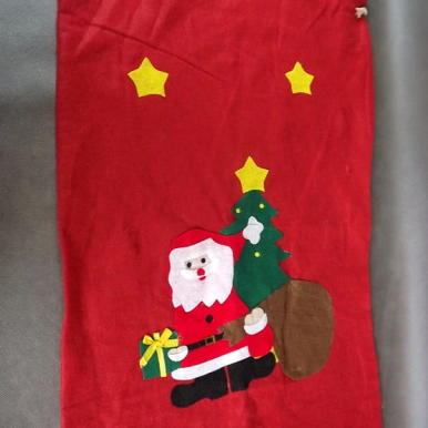 Wielki Worek Mikołaja na Prezenty 80x50cm w Kolorze Czerwonym