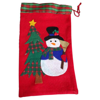 Worek na prezenty z bałwanem 37x22cm